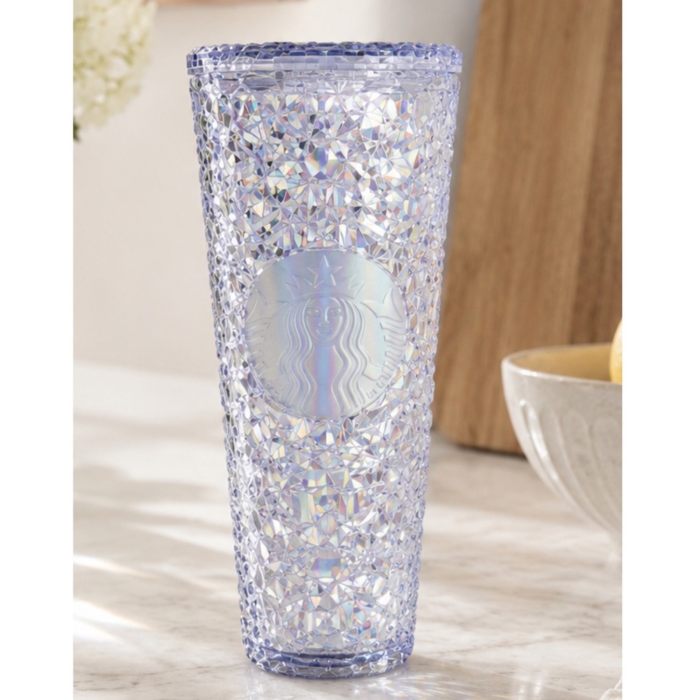 Starbucks 2024 Iridescent Prismatic Gem Tumbler 24oz Venti Cold Diamond Holiday